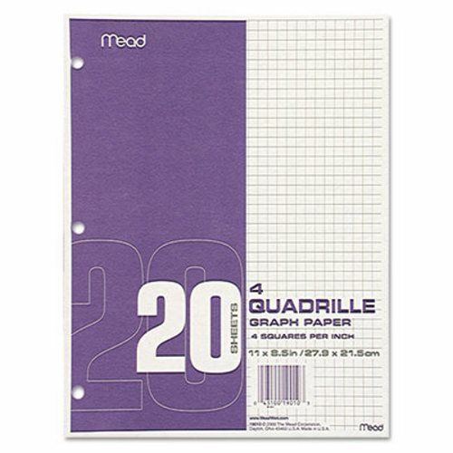 Mead quadrille graph paper, 8 1/2 x 11, white, 12 pads per pack (mea19010) for sale