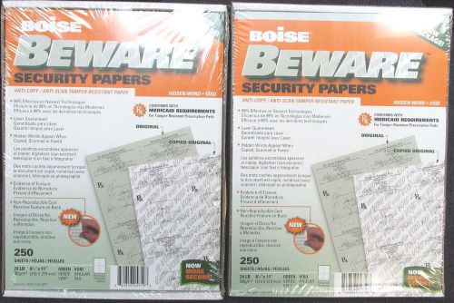 BOISE BEWARE SECURITY PAPERS-500 SHEETS-GREEN-VOID