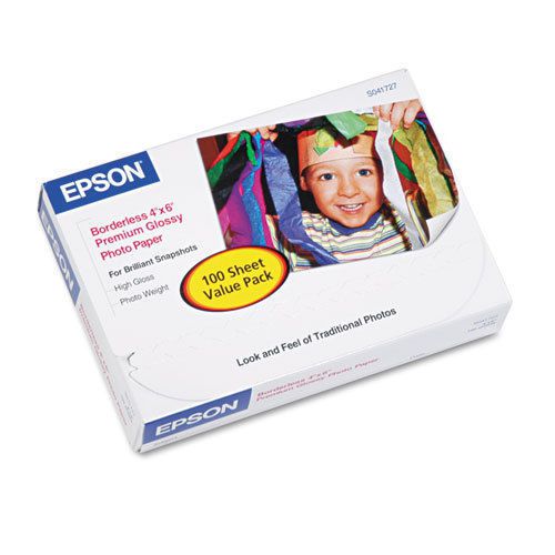 Epson Premium Photo Paper, 68 Lbs., High-Gloss, 4 X 6, 100 Sheets/Pack