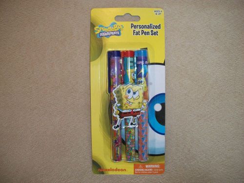 SpongeBob Squarepants Set Of 3 Fat Pens By Personally Yours, 4+, NEW IN PACKAGE!