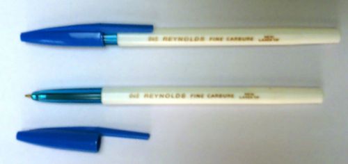 10 Ball Point Pens :: Blue Ink :: 10 x Reynolds 045 FINE CARBURE BallPoint Pens
