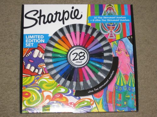 28 Count Multi Colored Sharpie Permanent Pen and Marker Set Limited Edition