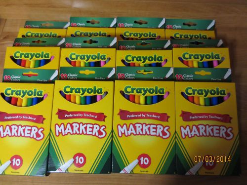 12 Packs Crayola Classic Colors Markers Fine Line @10ct Nontoxic ~NEW~ Ship Fast