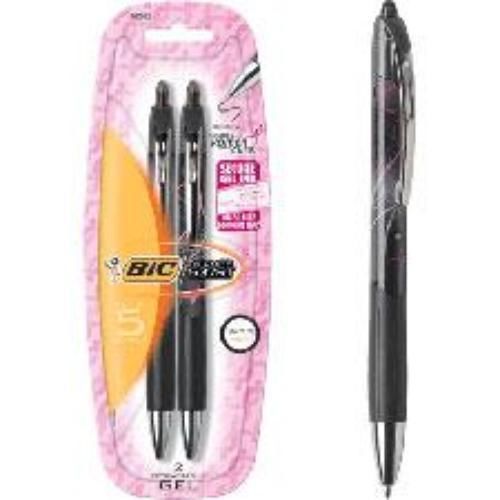 Bic triumph retractable gel pen medium 0.7mm 2 count (susan g. komen) for sale