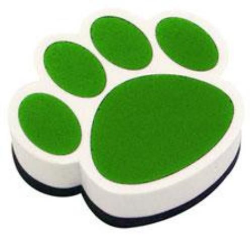 Ashley Productions Green Paw Magnetic Whiteboard Eraser