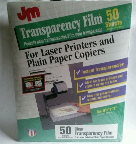 jm transparency film new in package 50 sheets laser printer plain paper copier