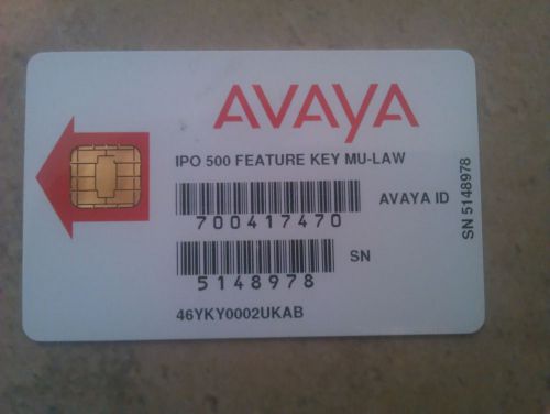 Avaya IP Office 500 Voicemail Pro 4 ports Feature Key Card 171991 202959 177468