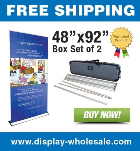 Signworld 48&#034; HD Retractable Banner Stands (Box of 2)