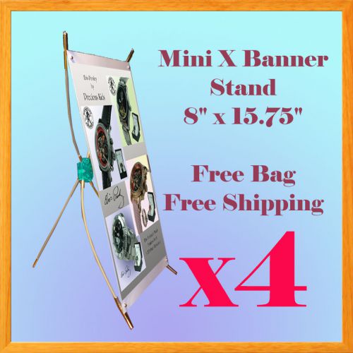 4 Pc  Mini X Type Banner Stand Counter Tabletop Trade Show Display Exhibition X4