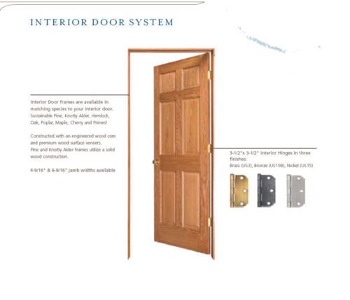 5 Panel Raised Equal Panels Primed Smooth Stile &amp; Rail Solid Wood Interior Doors