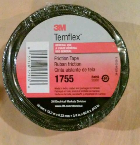 Lot of 11 Rolls Scotch 3M Temflex 1755 friction tape 3/4&#034; X 60 ft. FREE SHIPPING