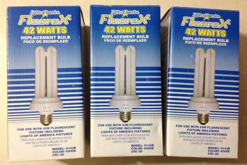 New Lights of America Fluorex 42 Watts Bulb #9142B Lot of 3