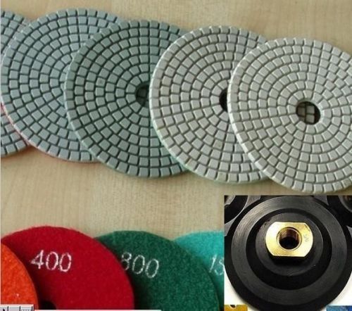 Diamond Polishing Pads 4 inch Wet/Dry 95 Pieces And 5 Pieces Rubber Backer Stone