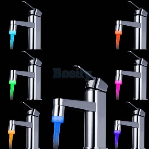 7 colors automatic changing glow led light water faucet tap copper core for sale