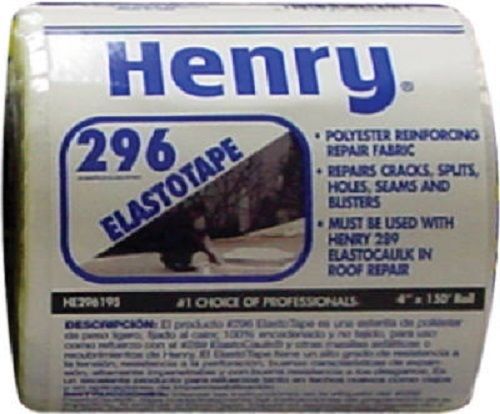 Henry Solar-Flex, 4&#034; x 150&#039; Elastotape White Poly Glass Reinforcement Roof Tape
