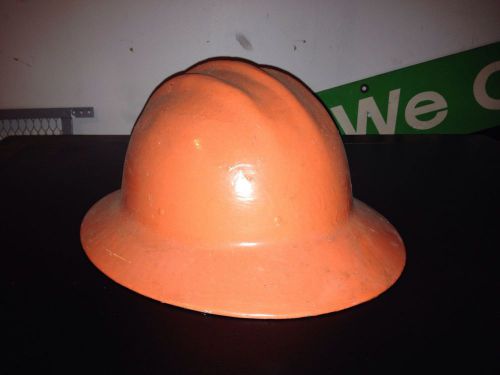 Vintage orange ed bullard hard boiled fiberglass helmet usa made hard hat mine for sale