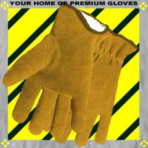 Lined leather insulated work driver outdoor cowhide winter freeze l at gloves for sale