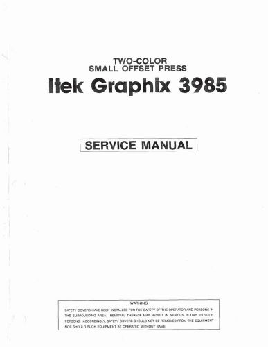 AB Dick 9985 Ryobi 3302 Itek 3985 Service,Electrical service &amp; parts book  (012)