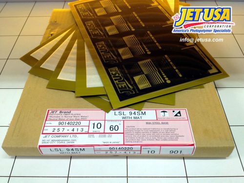 Jet letterpress photopolymer plates - cs: 10 @ 10.1&#034; x 16.25&#034; x 0.037&#034;  miraclon for sale