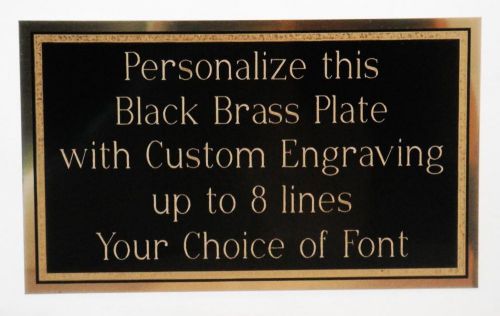 Engraved plate 3&#034; x 5&#034; black custom name plate tag plaque sign art label gift for sale