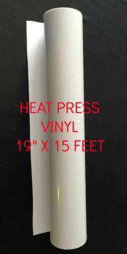 White heat press iron on rolls roll 19&#034;x15 feet fabric textile vinyl for sale