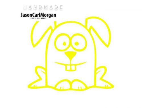 JCM® Iron On Applique Decal, Rabbit Neon Yellow