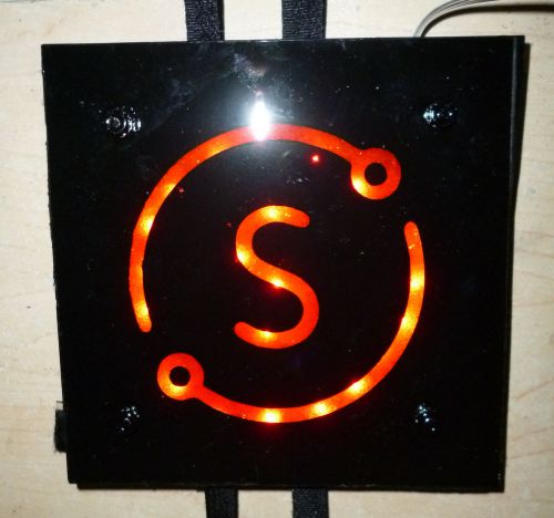 SIDECAR ride share LED black /orange visor mounted sign battery operated emblem