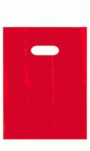 Retail Small Red Low Density Merchandise Bag 9&#034; x 12&#034; Includes Die Cut Handles