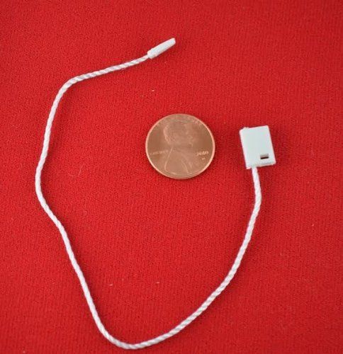 8&#034; 500 pcs white hang tag nylon string snap lock pin loop fastener hook ties for sale