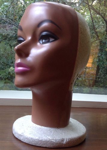 Vintage plasti personalities -foam gorgeous dark woman mannequin head hazel eyes for sale