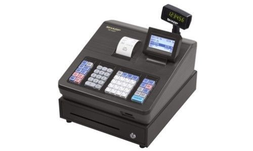 Sharp cash xe-a207 register 3.7 in lcd directly hardwire a credit card terminal for sale
