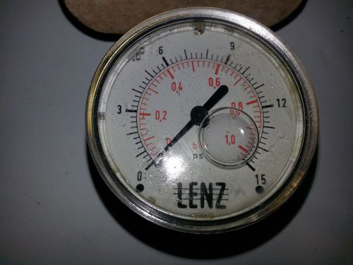 New in box lenz 0- 15 psi pressure gauge liquid face for sale