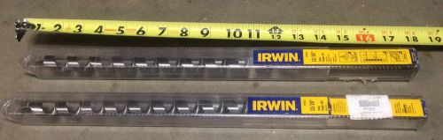 New 2 pc irwin 17&#034; ship auger drill bit set wood boring 13/16&#034; wood - nail for sale