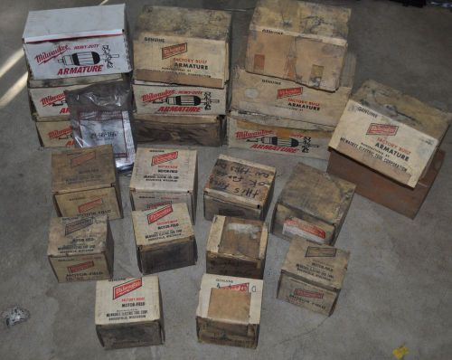 Large Lot of Vintage NOS Milwaukee Parts Armatures &amp; Motor Fields