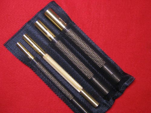 BRASS Drift PUNCH /Pin Tool KIT #2 / 4pc non-sparking BROOKS-USA knurled PUNCHES