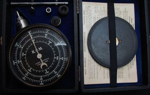 Jones Multiple Range Hand Tachometer Vintage w/Case