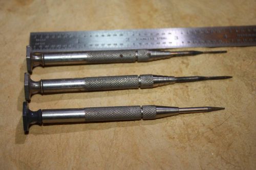 Welsh Mfg Co Vintage Jewelers Screwdrivers .040&#034;, .054&#034; &amp; awl Hard to Find
