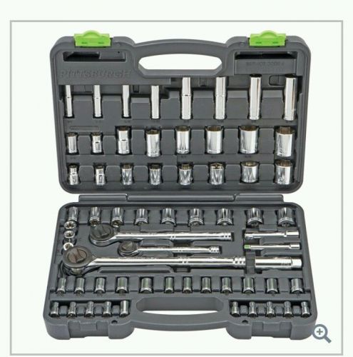 64 piece 1/4 inch 3/8 inch 1/2 inch sae &amp; metric socket set for sale