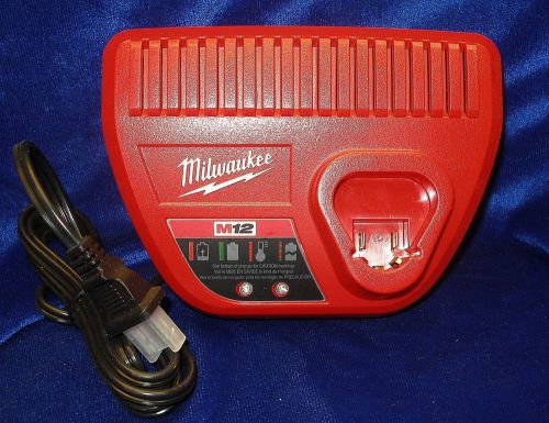 Milwaukee M12 Charger 12 Volt Red Lithium &amp; M12 48-59-2401  No Package Free Ship
