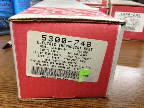 NOS NEW IN BOX Robertshaw 5300 748 Electric Thermostat SPST 100 to 450°F