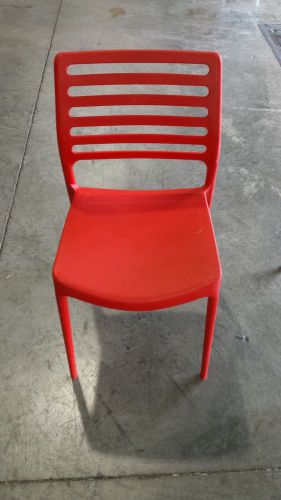 Plymold - Oliver Outdoor Stacking Side Chair, red - lot of 24 chairs