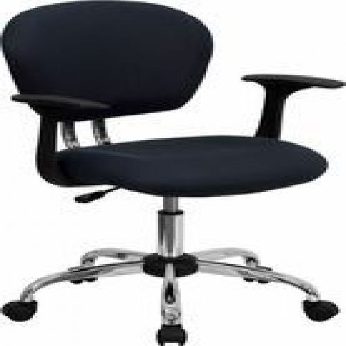 Flash Furniture H-2376-F-GY-ARMS-GG Mid-Back Gray Mesh Task Chair with Arms