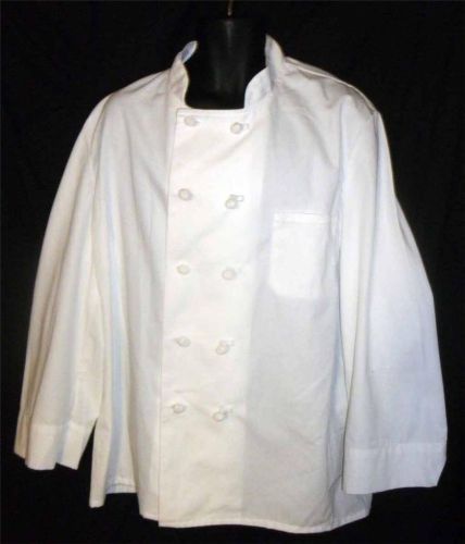 Best Mfg. White Large Chef Coat Jacket Uniform Knotted Buttons