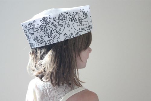 COLOR ME PAPER SODA JERK HATS 5 PACK SEA AND SPACE