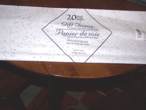 2 PKGS.OF 20 SHEETS EACH WHITE W/ SPARKLES TISSUE PAPER 20&#034; X 20&#034; FOR 40 SHEETS
