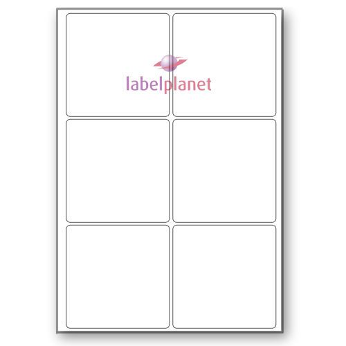 6 Per Page White A4 Self-Adhesive Square Laser Printer Labels Label Planet®
