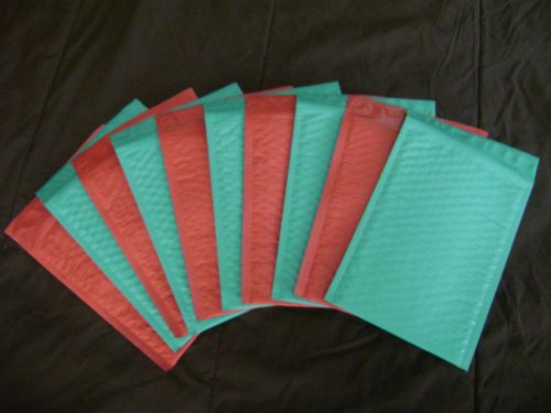 50 - 25 Green &amp; Red 6 x 9 Bubble Mailer Self Seal Envelop Padded Mailer