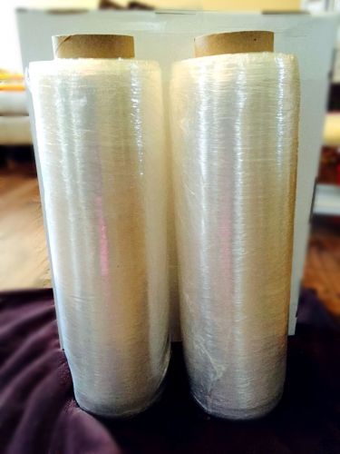 2 rolls 18&#034; x 1500&#039; clear pallet hand plastic stretch wrap 70 gauge for sale