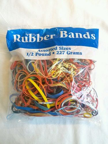 1/2 Pound Rubber Bands Assorted Sizes &amp; Colors  Made in the United States