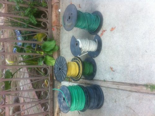 12 gauge electrical wire spools 400 feet Green, Black, White and Yellow